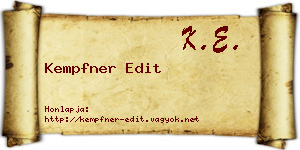 Kempfner Edit névjegykártya